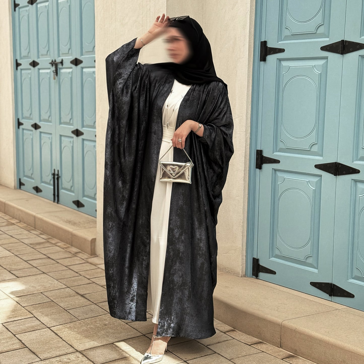 New Kimono Abaya Modest Shimmer Open Abaya Women - Luxury Abaya Design for women in Kuwait- عبايات مودرن الكويت