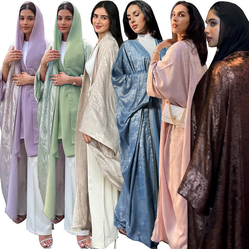 Bronzing satin abaya - Ramadan fashion Kuwait