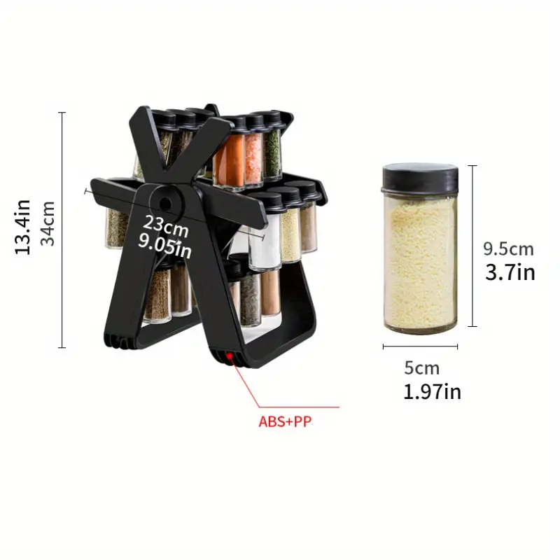 رف توابل دوار لتنظيم المطبخ 360 rotating spice rack for kitchen organization