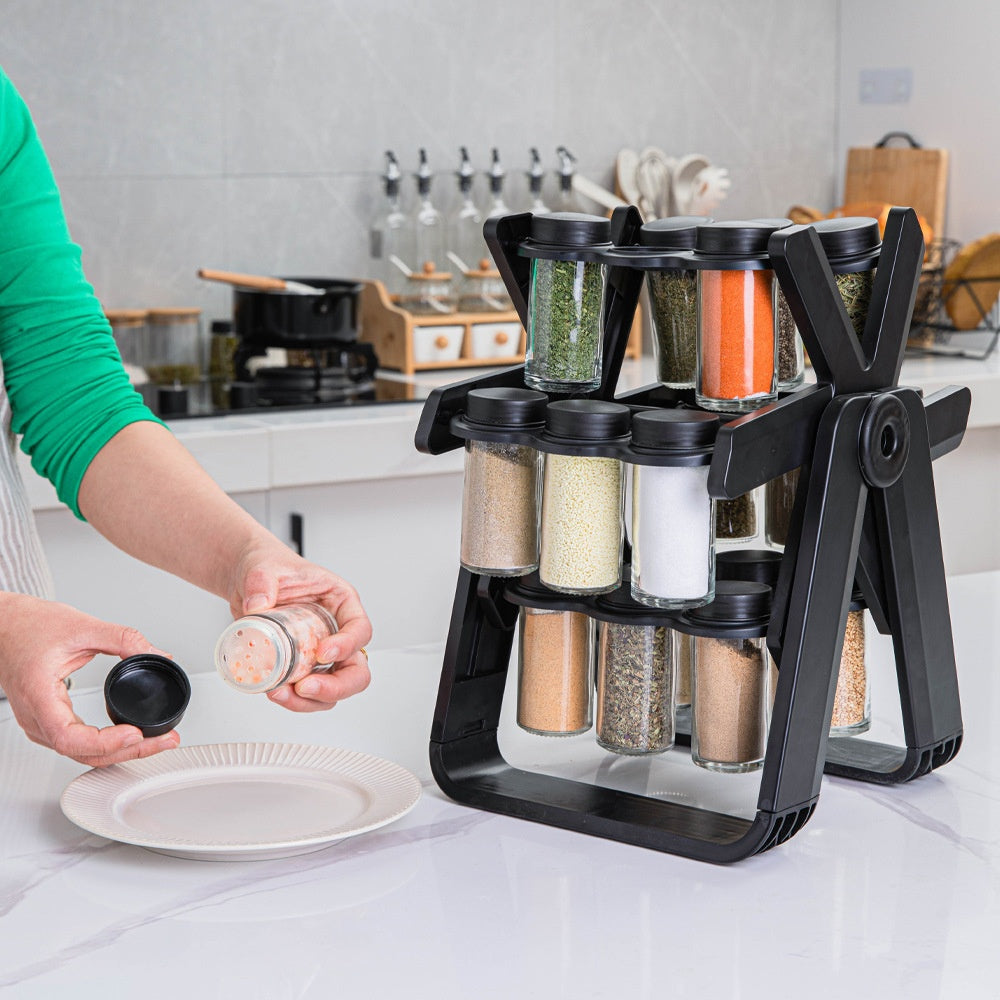 رف توابل دوار لتنظيم المطبخ 
360 rotating spice rack