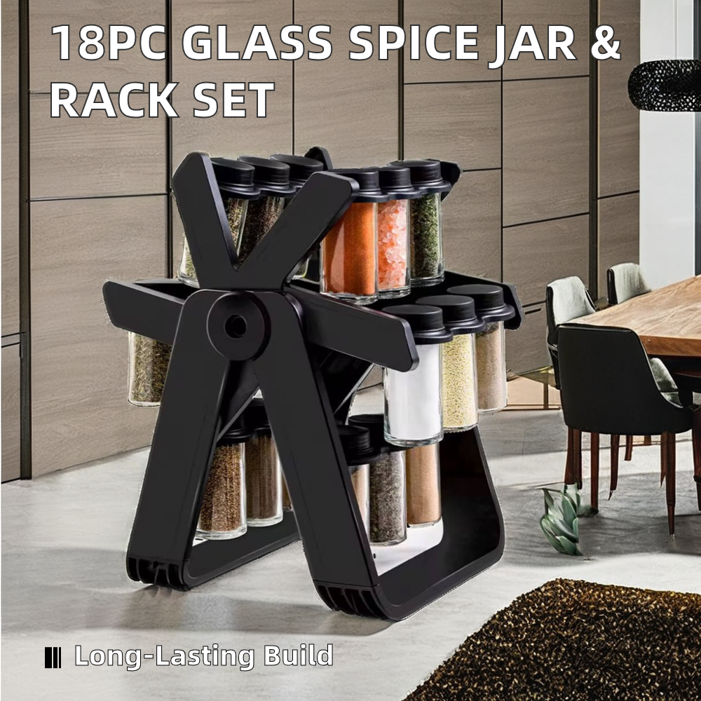 رف توابل دوار لتنظيم المطبخ
360 rotating spice rack